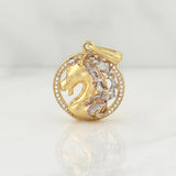 Dije Placa Caballo 4.55gr / 1 1/4 in / Dos Oros Amarillo Blanco 18K !