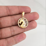 Dije Placa Caballo 4.55gr / 1 1/4 in / Dos Oros Amarillo Blanco 18K !