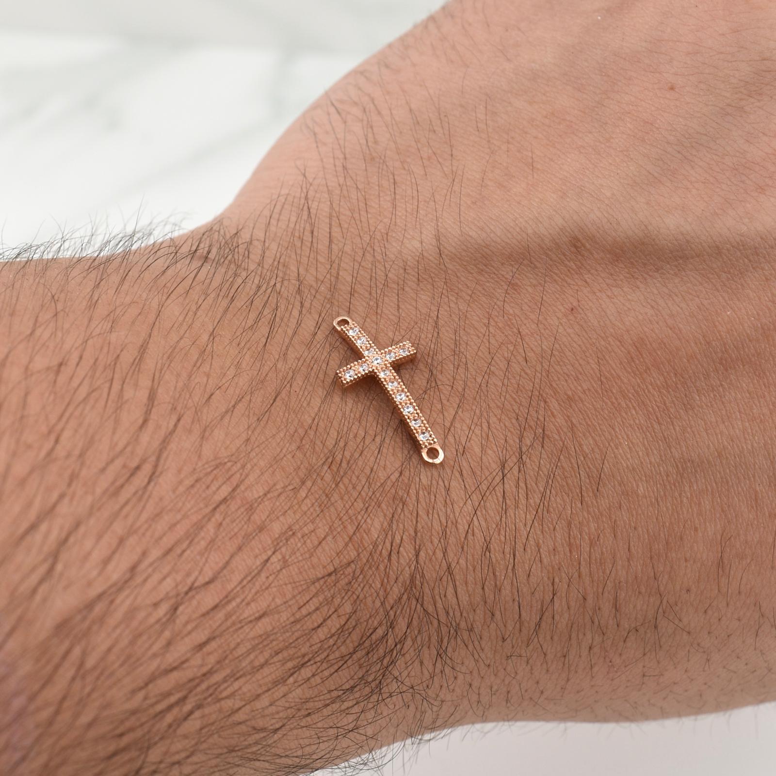 Herraje Cruz 0.7gr / 3/4 in / Oro Rosa 18K !