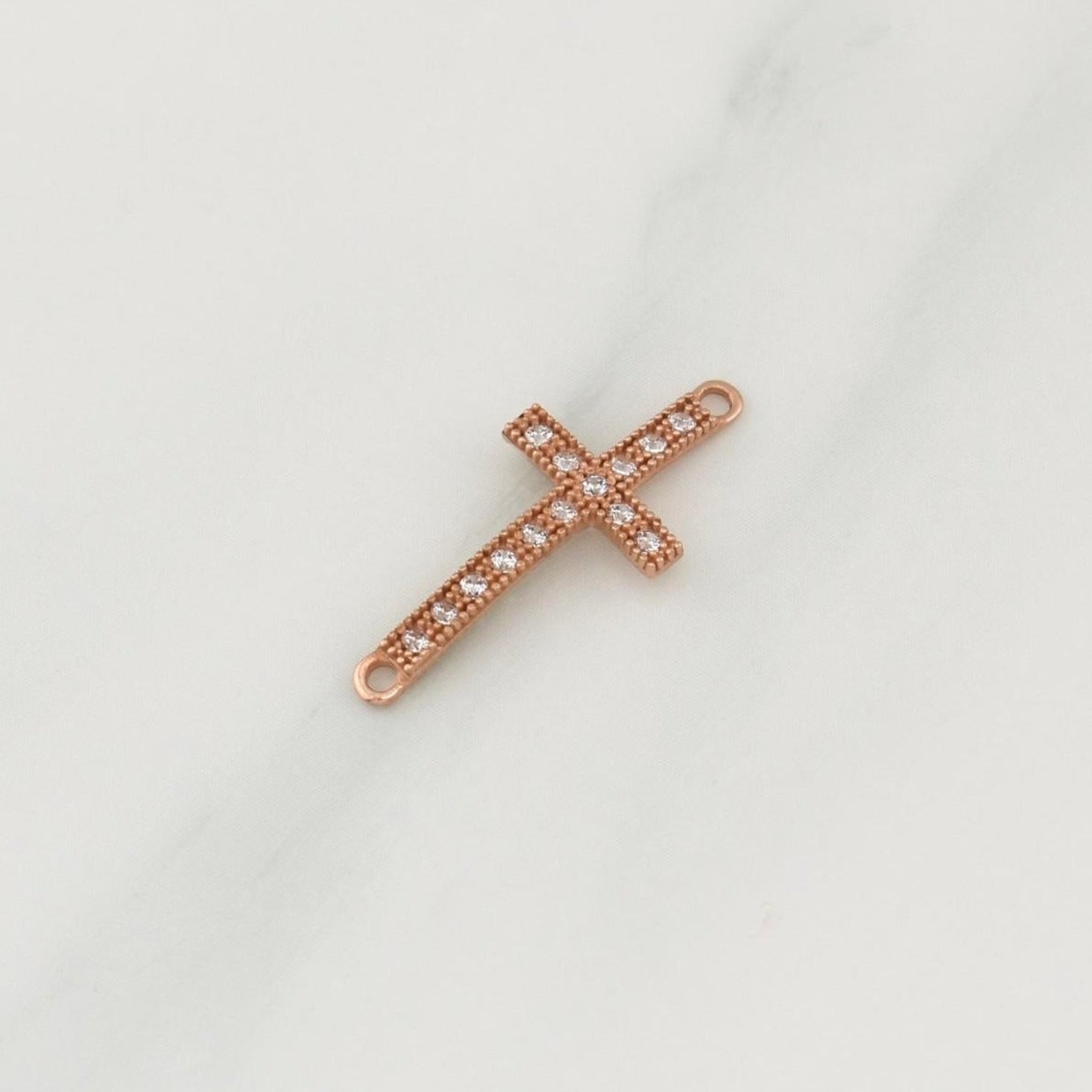 Herraje Cruz 0.7gr / 3/4 in / Oro Rosa 18K !