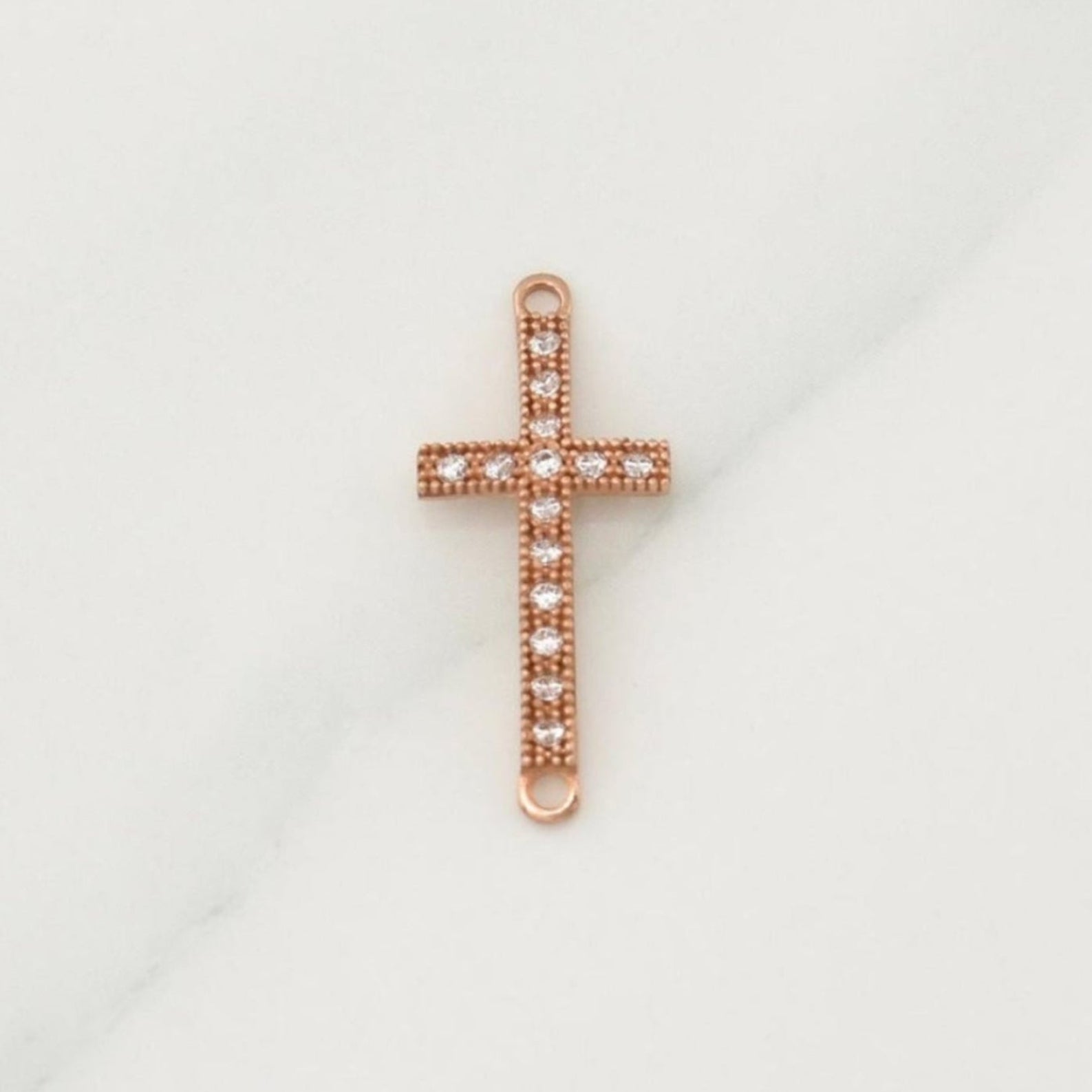 Herraje Cruz 0.7gr / 3/4 in / Oro Rosa 18K !