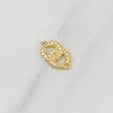 Herraje Ola Cruzada 0.7gr / 1/2 in / Oro Amarillo 18K !