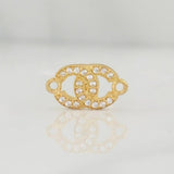 Herraje Ola Cruzada 0.7gr / 1/2 in / Oro Amarillo 18K !