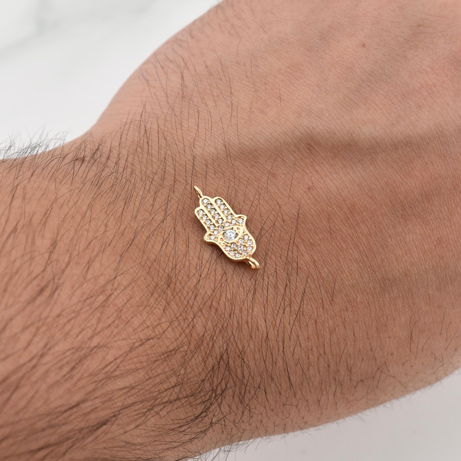 Herraje Mano Hamsa 1.05gr / 3/4 in / Oro Amarillo 18K !