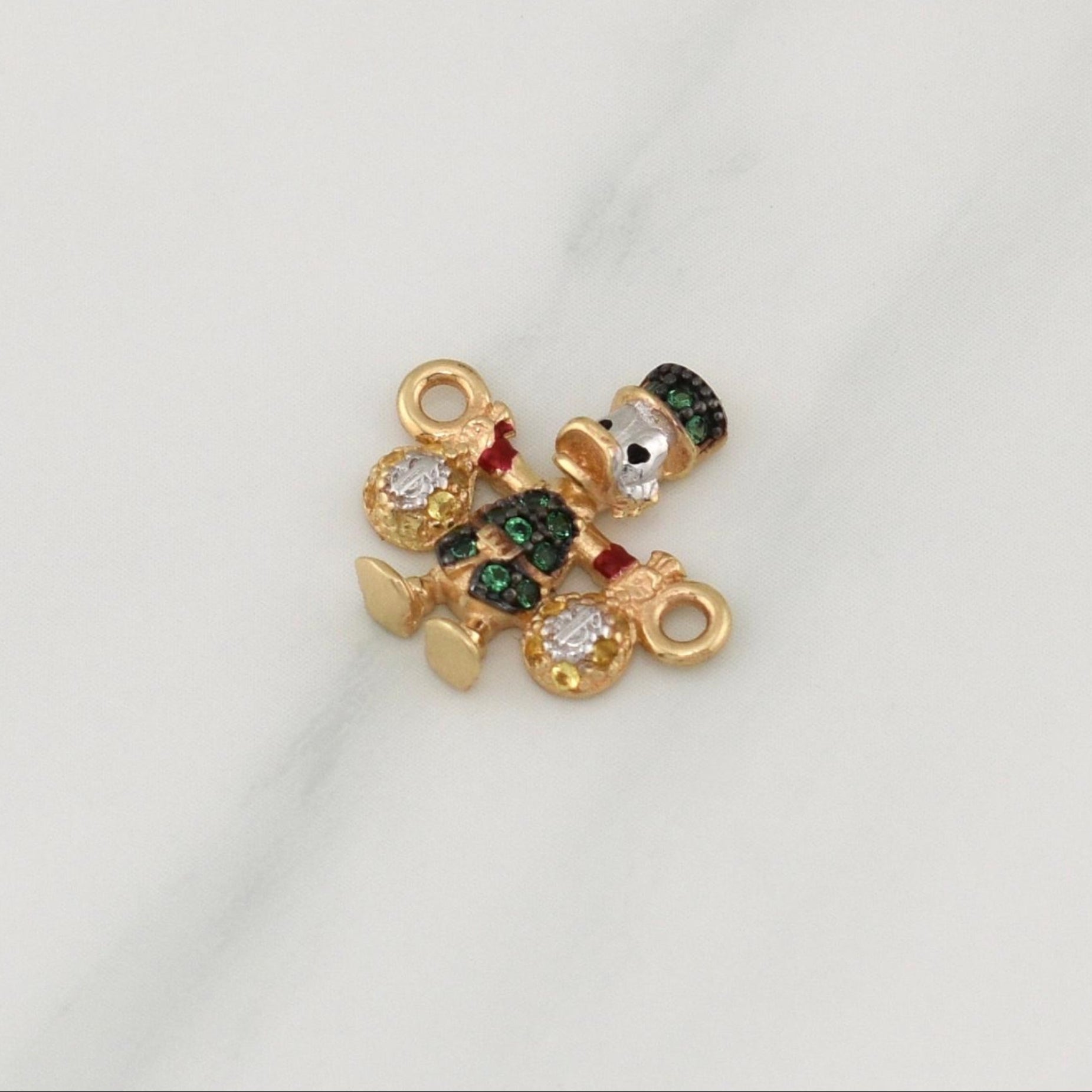 Herraje Pato Bolsas De Dinero 1.5gr / 1/2 in / Dos Oros Amarillo Blanco 18K !