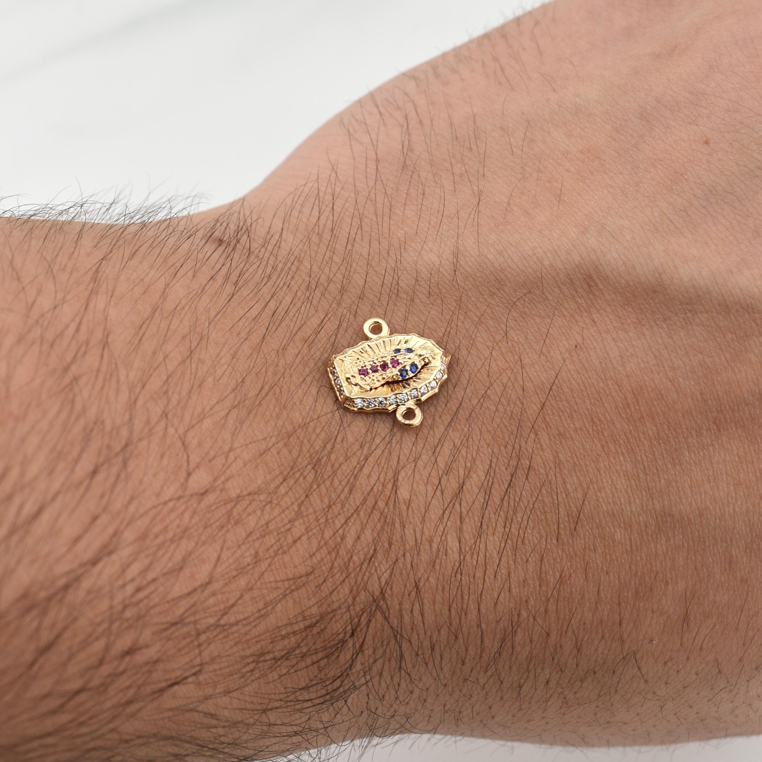 Herraje Virgen De Guadalupe 1.15gr / 1/2 in / Oro Amarillo 18K !