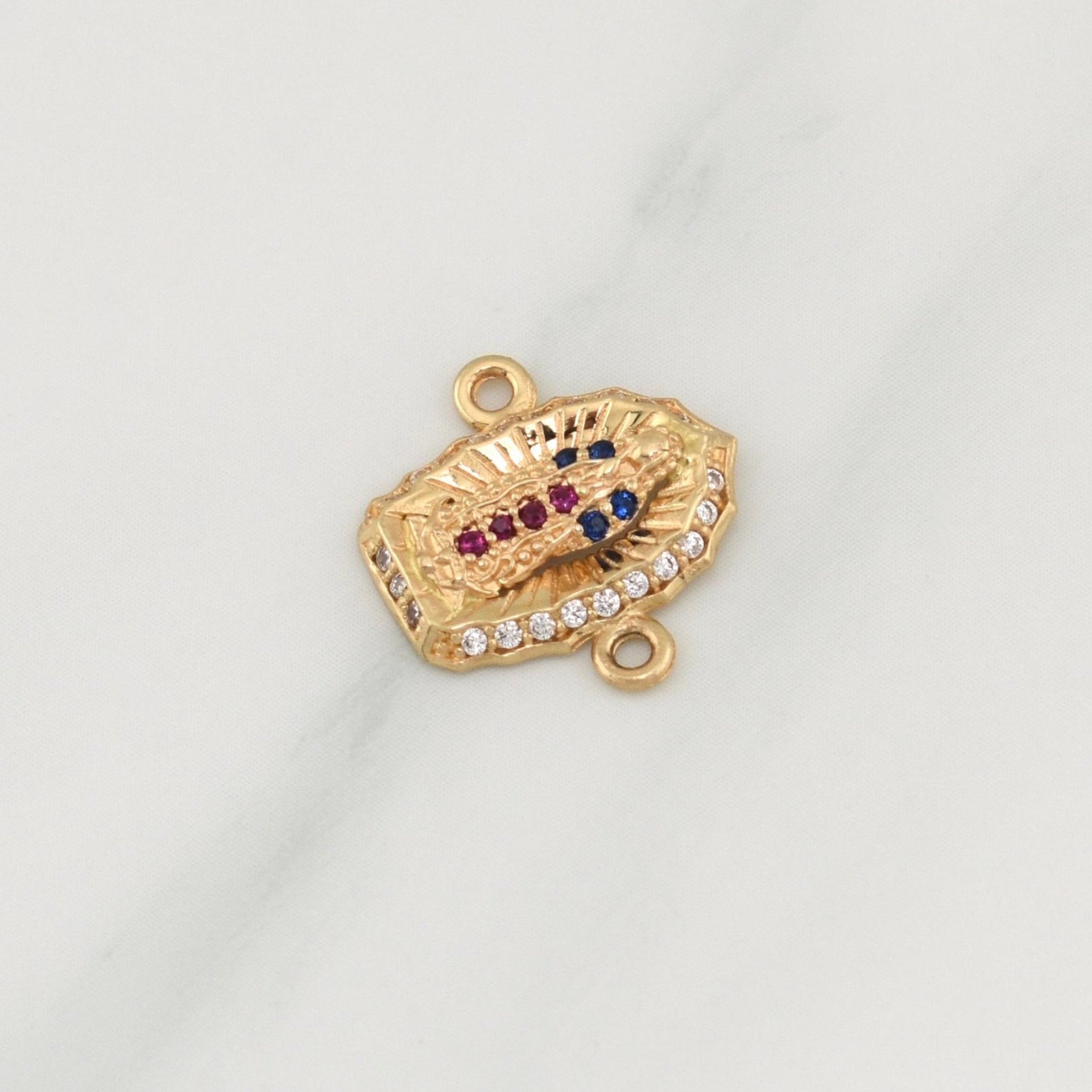 Herraje Virgen De Guadalupe 1.15gr / 1/2 in / Oro Amarillo 18K !