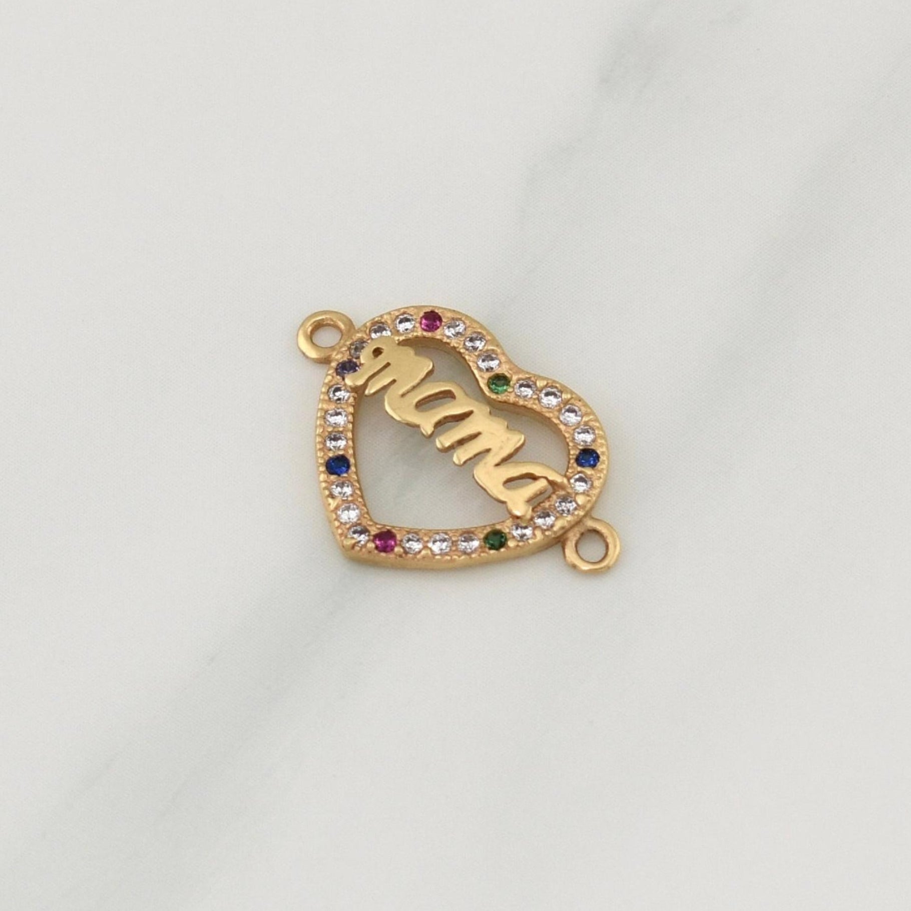 Herraje Corazon Mama 1.2gr / 3/4 in / Oro Amarillo 18K !