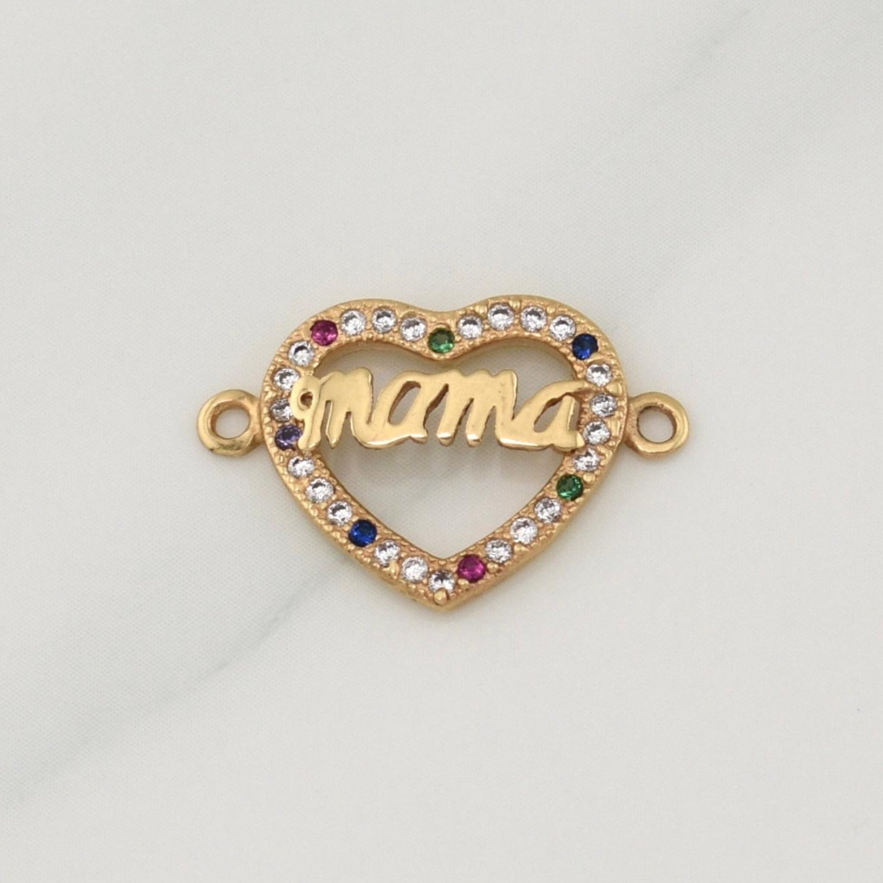 Herraje Corazon Mama 1.2gr / 3/4 in / Oro Amarillo 18K !
