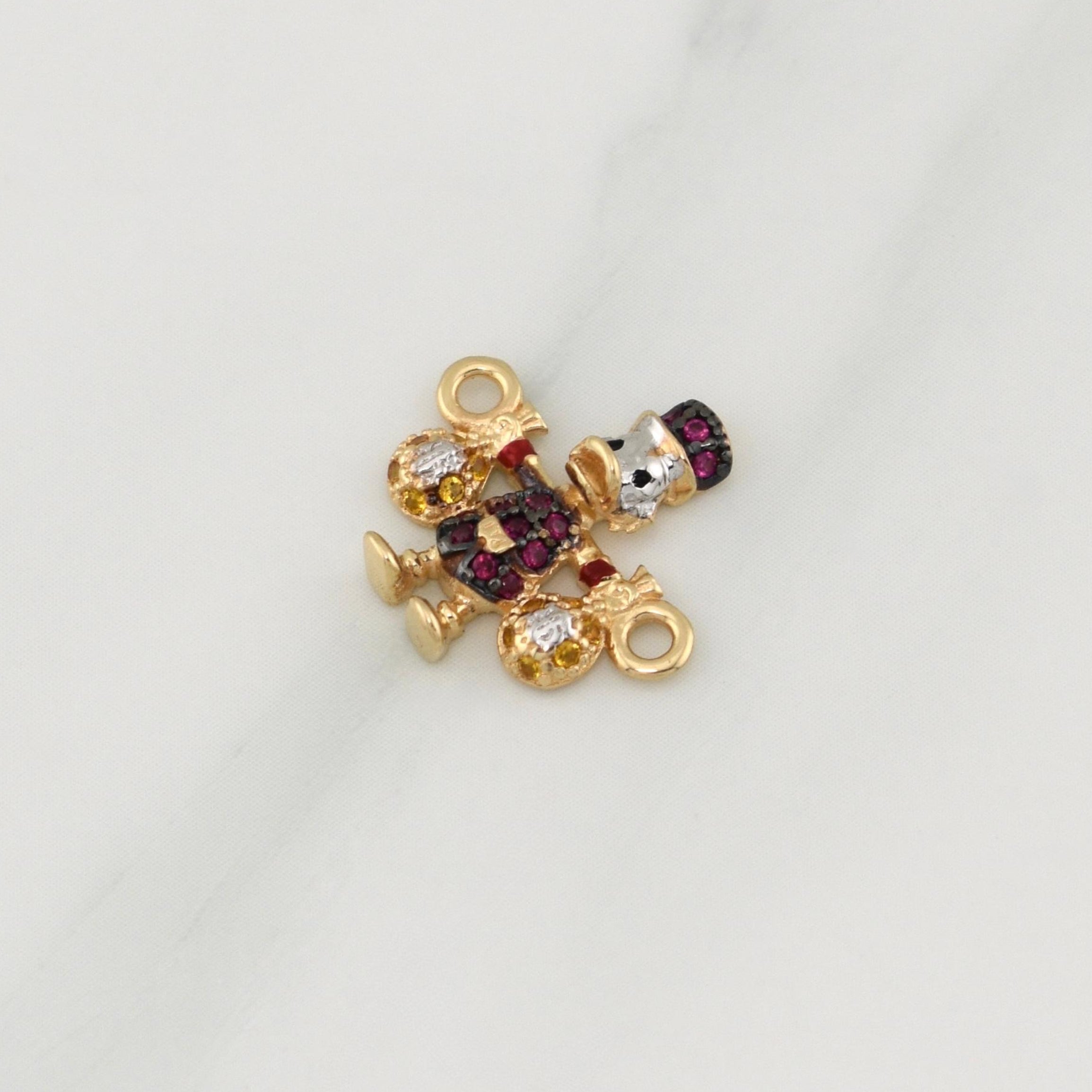 Herraje Pato Bolsas De Dinero 1.4gr / 1/2 in / Dos Oros Amarillo Blanco 18K !