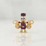 Herraje Pato Bolsas De Dinero 1.4gr / 1/2 in / Dos Oros Amarillo Blanco 18K !