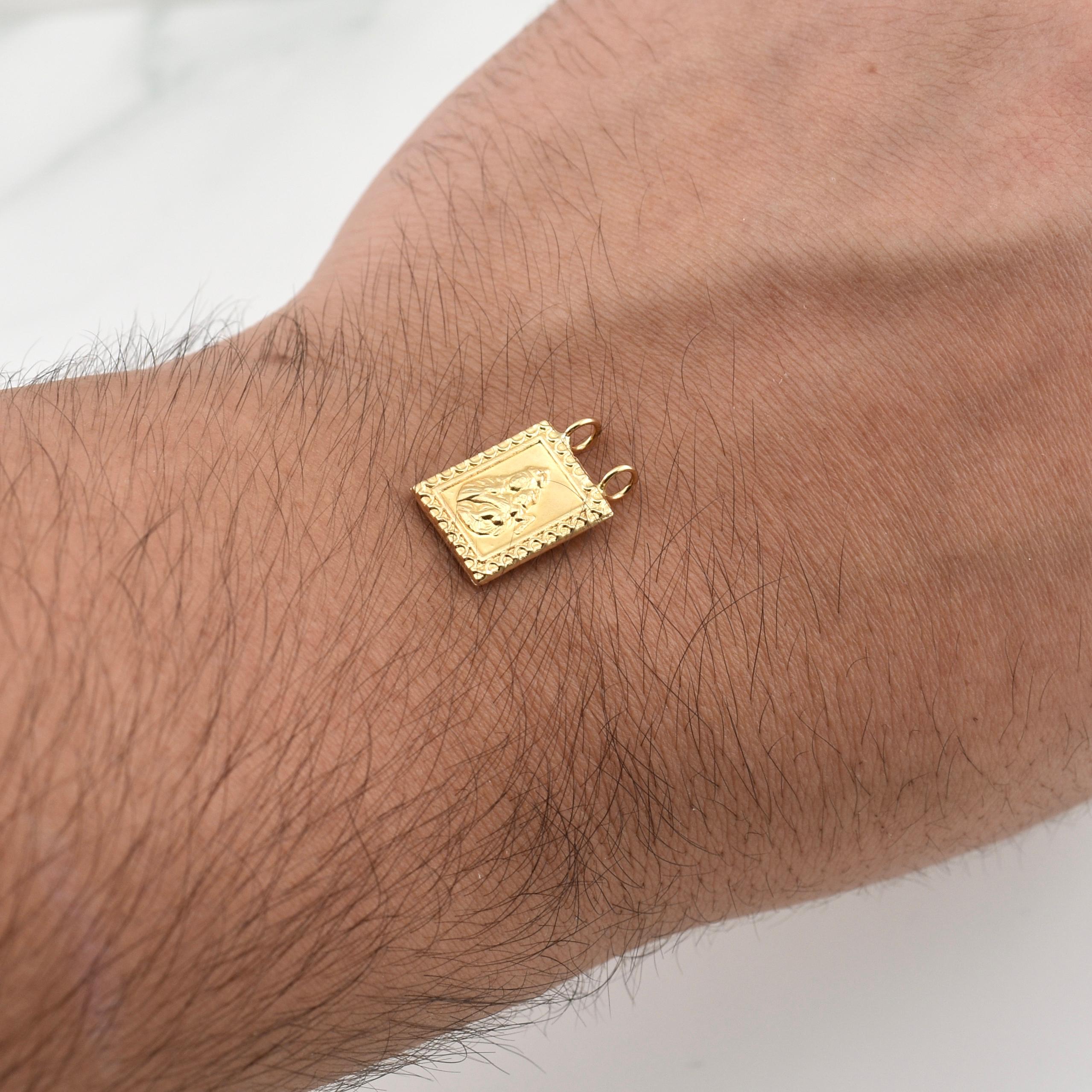 Herraje Escapulario Corazon De Jesus 0.85gr / 1/2 in / Oro Amarillo 18K !