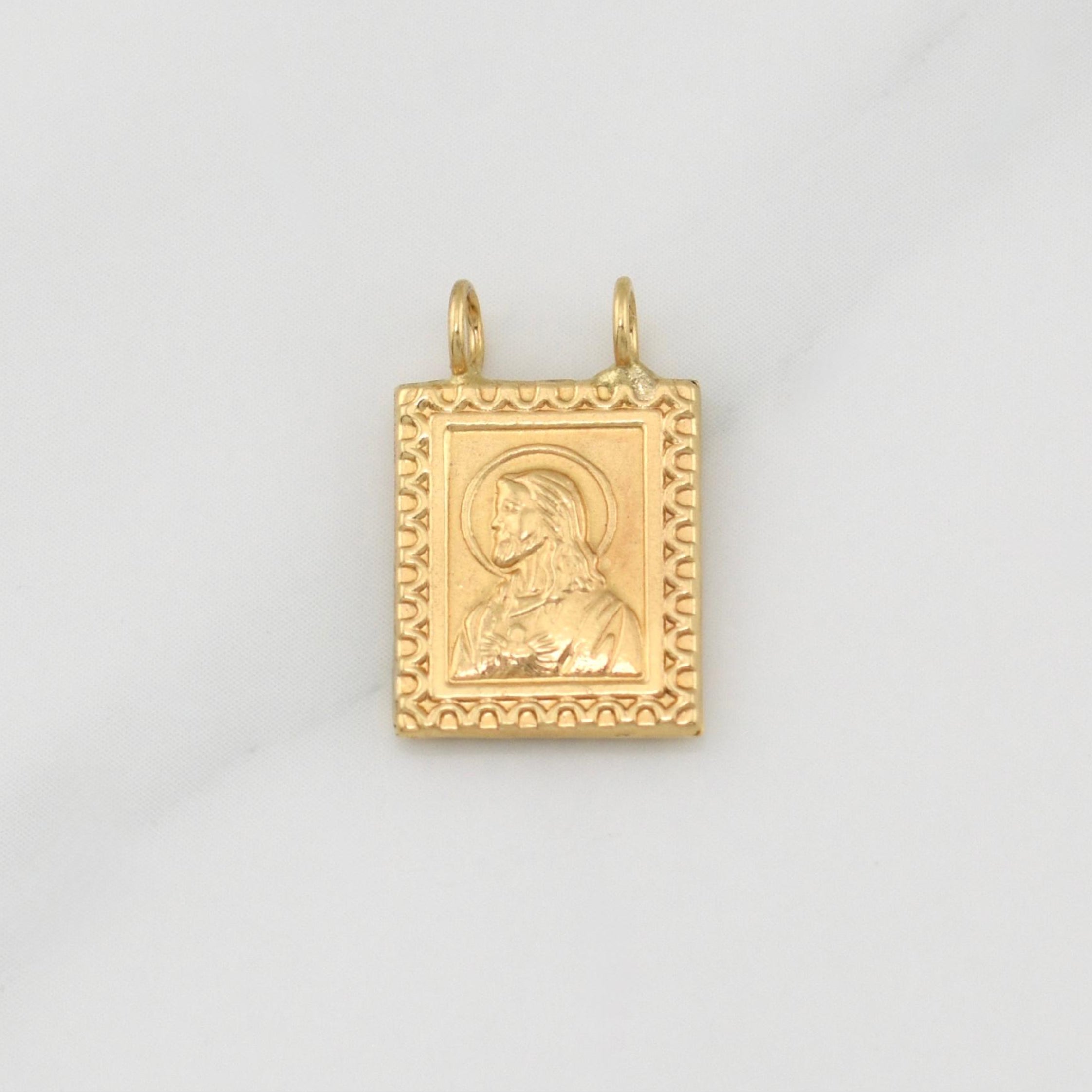 Herraje Escapulario Corazon De Jesus 0.85gr / 1/2 in / Oro Amarillo 18K !
