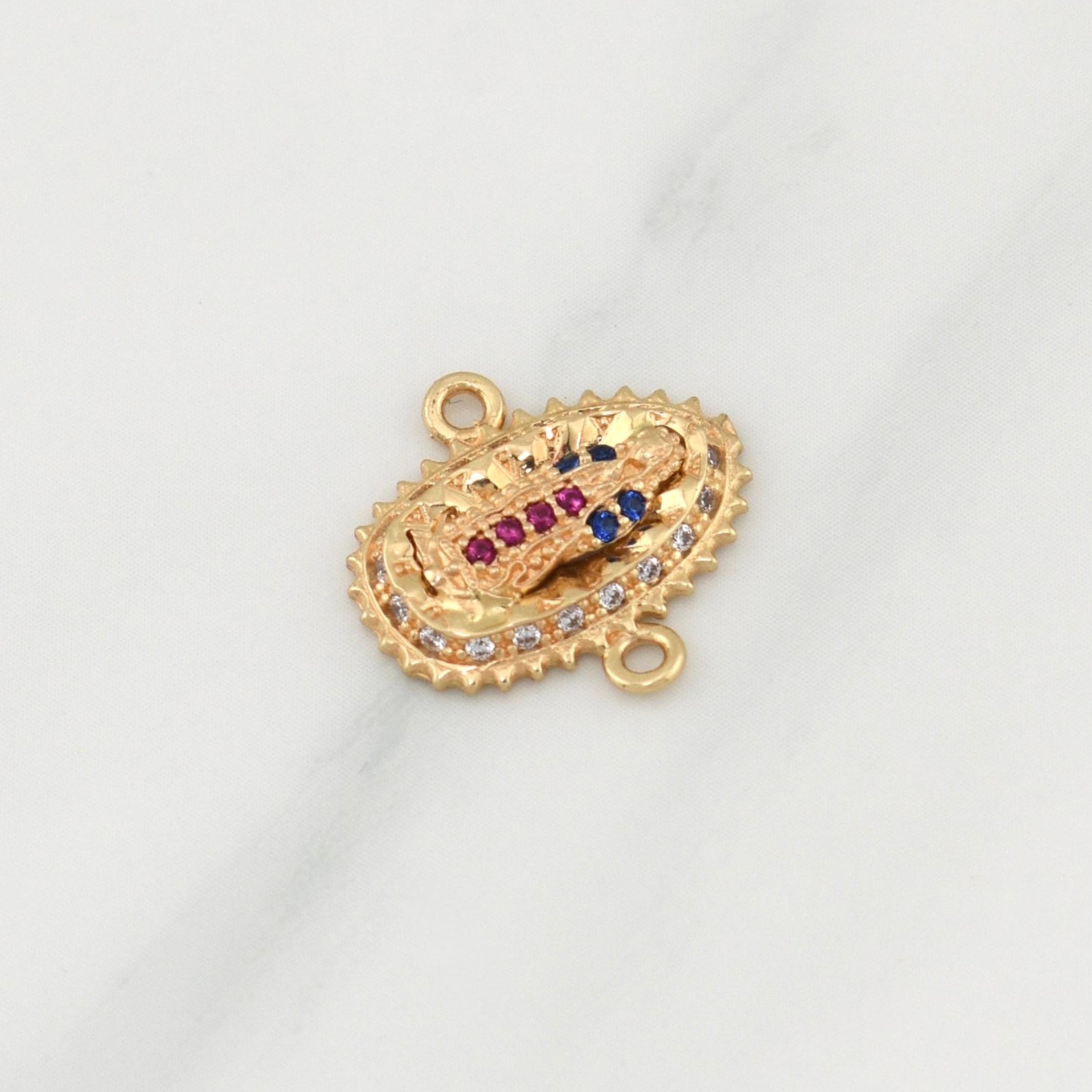 Herraje Virgen De Guadalupe 1.4gr / 1/2 in / Oro Amarillo 18K !