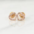 Heart Silhouette Stud Earrings 0.85gr / 7.6mm Yellow Gold 18K !