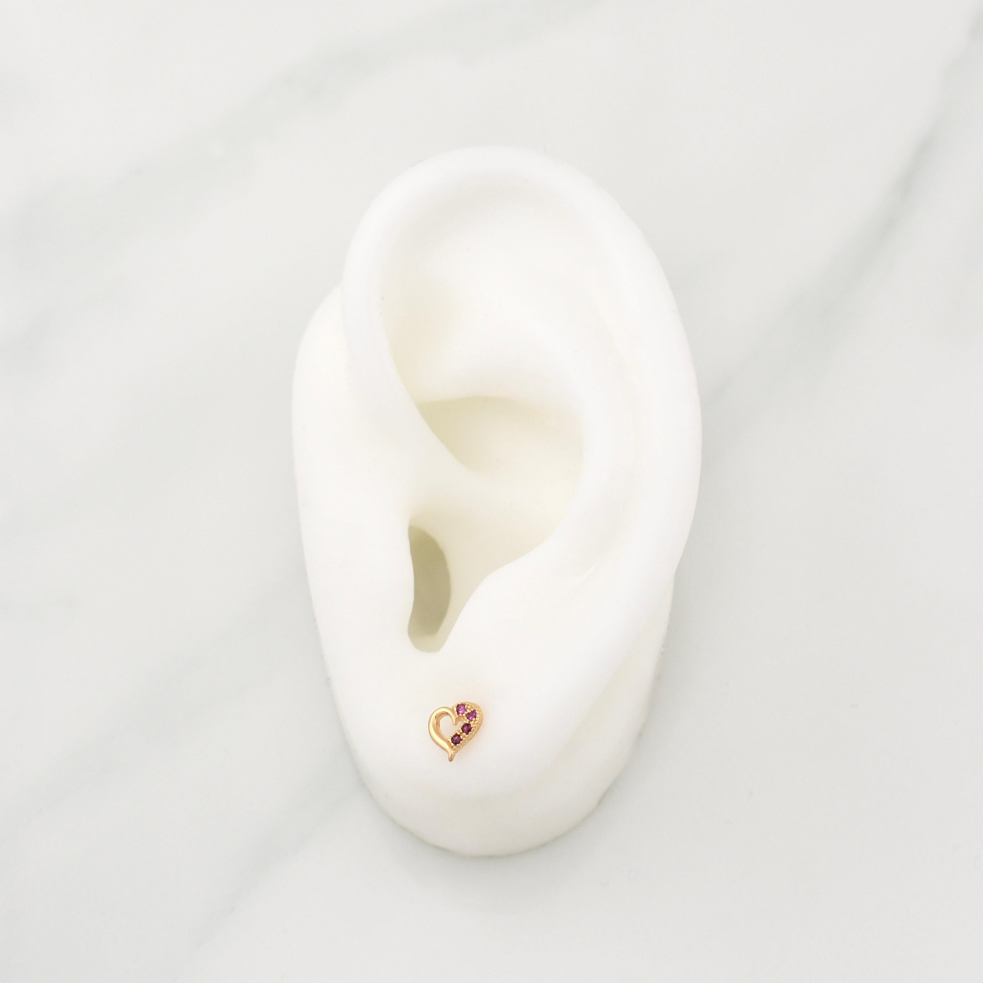 Topos Corazon 0.8gr / 6.4mm Oro Amarillo 18K !