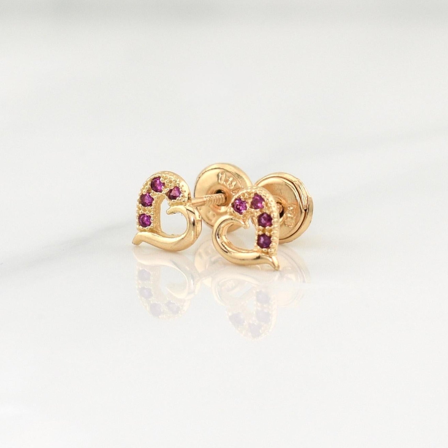 Topos Corazon 0.8gr / 6.4mm Oro Amarillo 18K !
