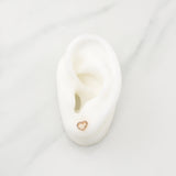Heart Silhouette Stud Earrings 0.85gr / 7.6mm Yellow Gold 18K !