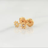 Topos Flor 0.55gr / 4.4mm Oro Amarillo 18K !