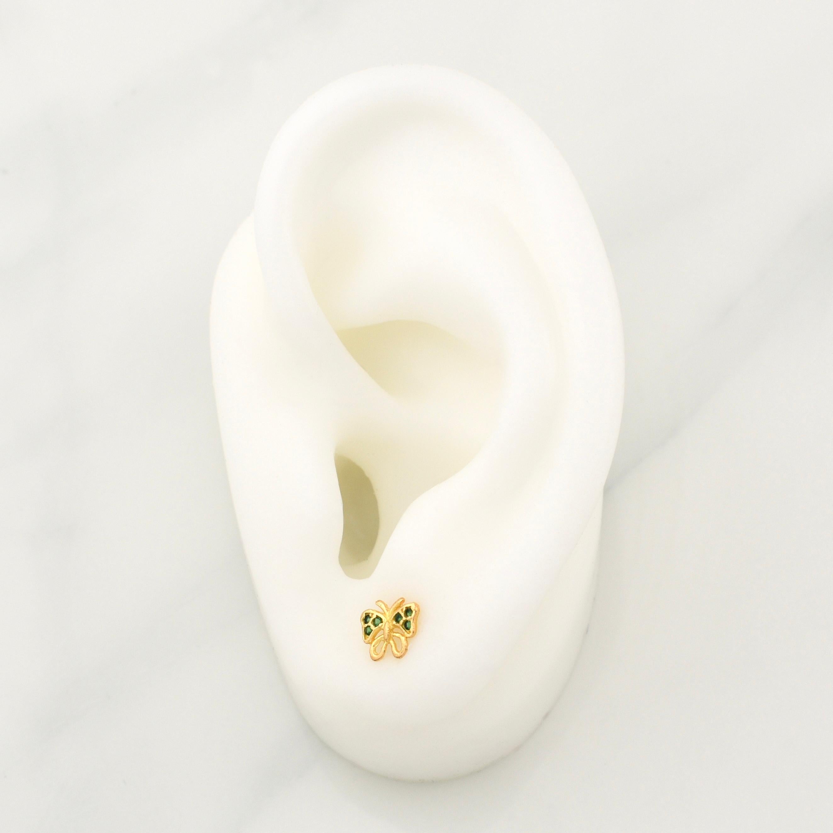 Topos Mariposa 0.85gr / 7.4mm Oro Amarillo 18K !