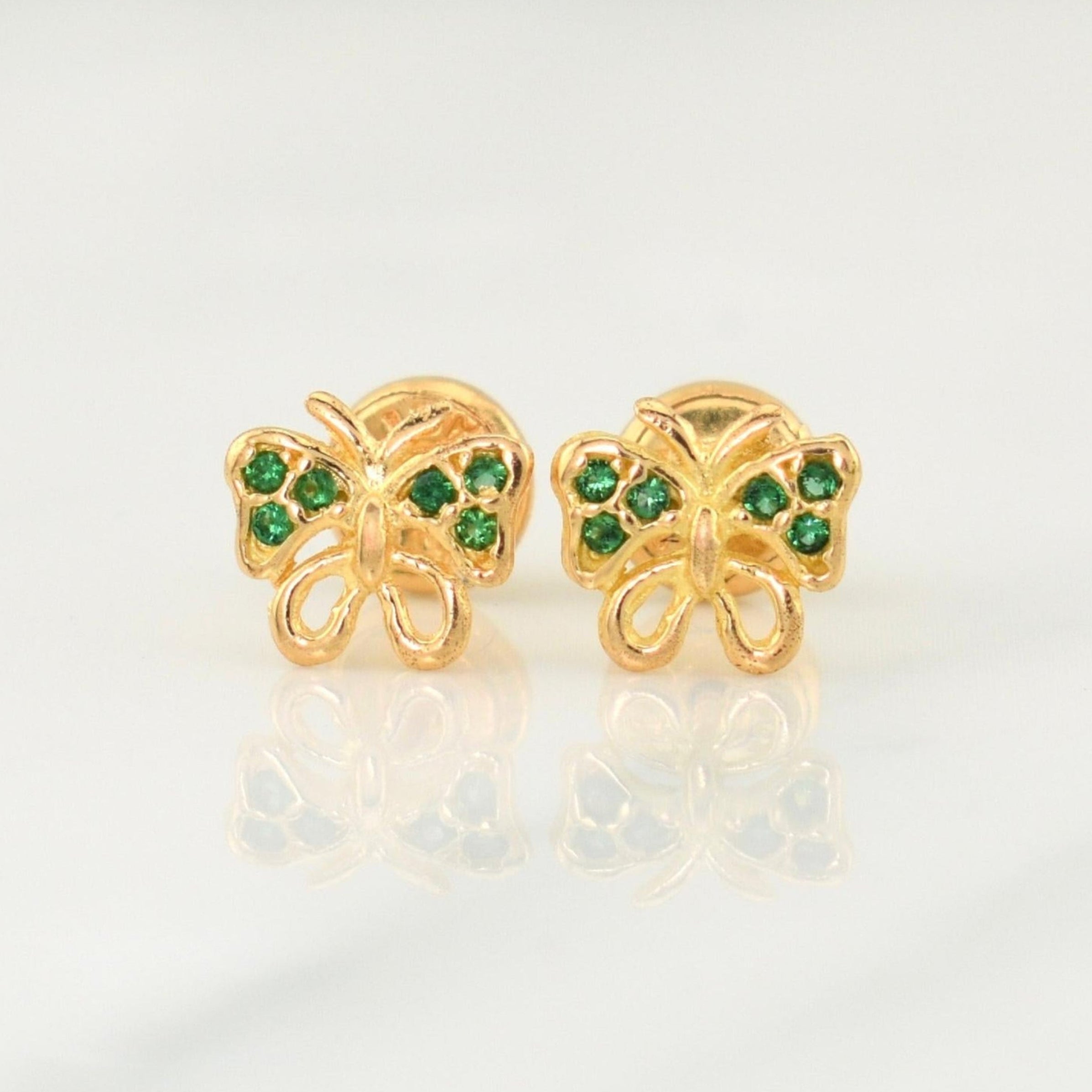 Topos Mariposa 0.85gr / 7.4mm Oro Amarillo 18K !