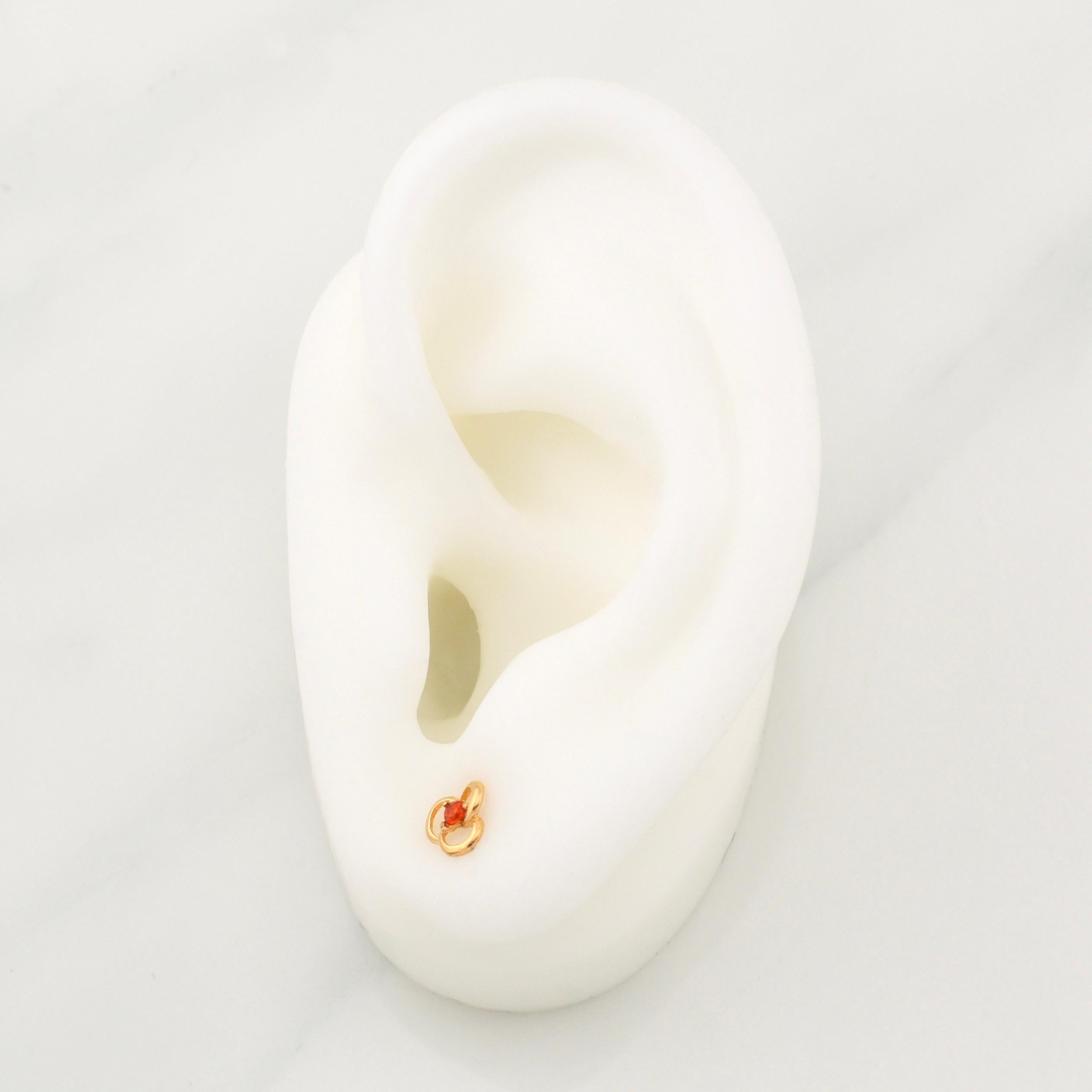 Topos Flor Espiral 0.7gr / 6.5mm Oro Amarillo 18K !