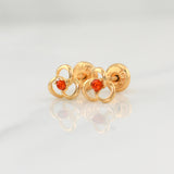 Topos Flor Espiral 0.7gr / 6.5mm Oro Amarillo 18K !