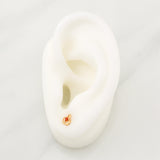 Topos Flor Espiral 0.7gr / 6.5mm Oro Amarillo 18K !