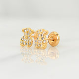 Topos Oso Ts Tupido 0.9gr / 5.55mm Oro Amarillo 18K !