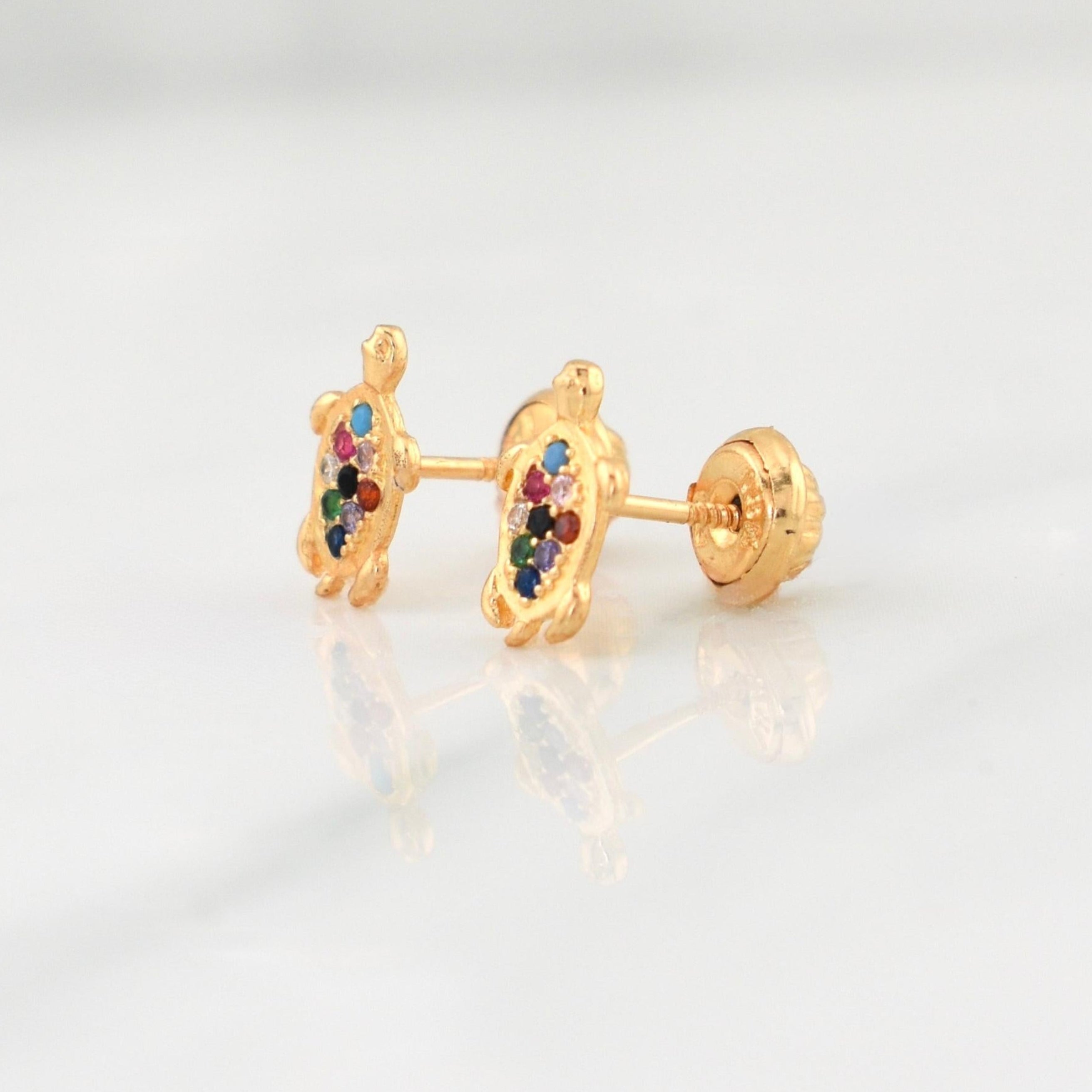 Topos Tortuga 0.9gr / 5.9mm Oro Amarillo 18K !