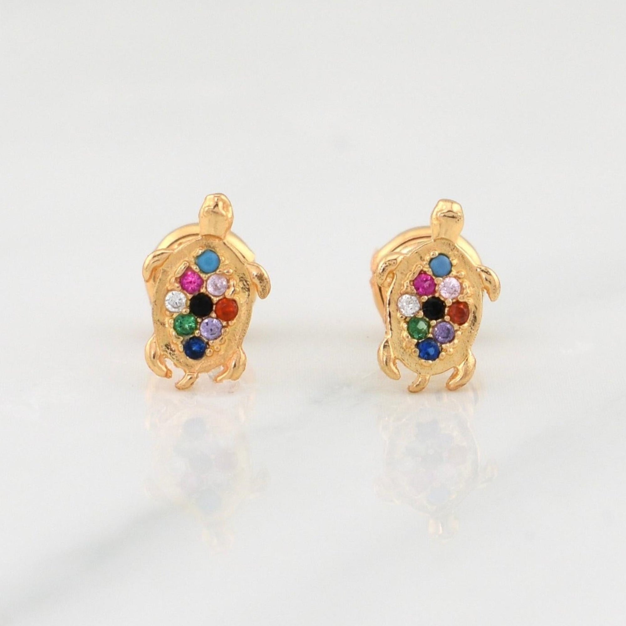 Topos Tortuga 0.9gr / 5.9mm Oro Amarillo 18K !