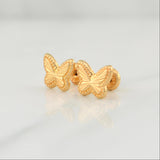 Topos Mariposa Diamantada 1.05gr / 10.15mm Oro Amarillo 18K !