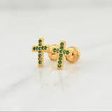 Topos Cruz Tupido 1gr / 7.1mm Oro Amarillo 18K !