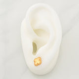 Diamond Cut Clover Stud Earrings 1.15gr / 8.6mm Yellow Gold 18K !