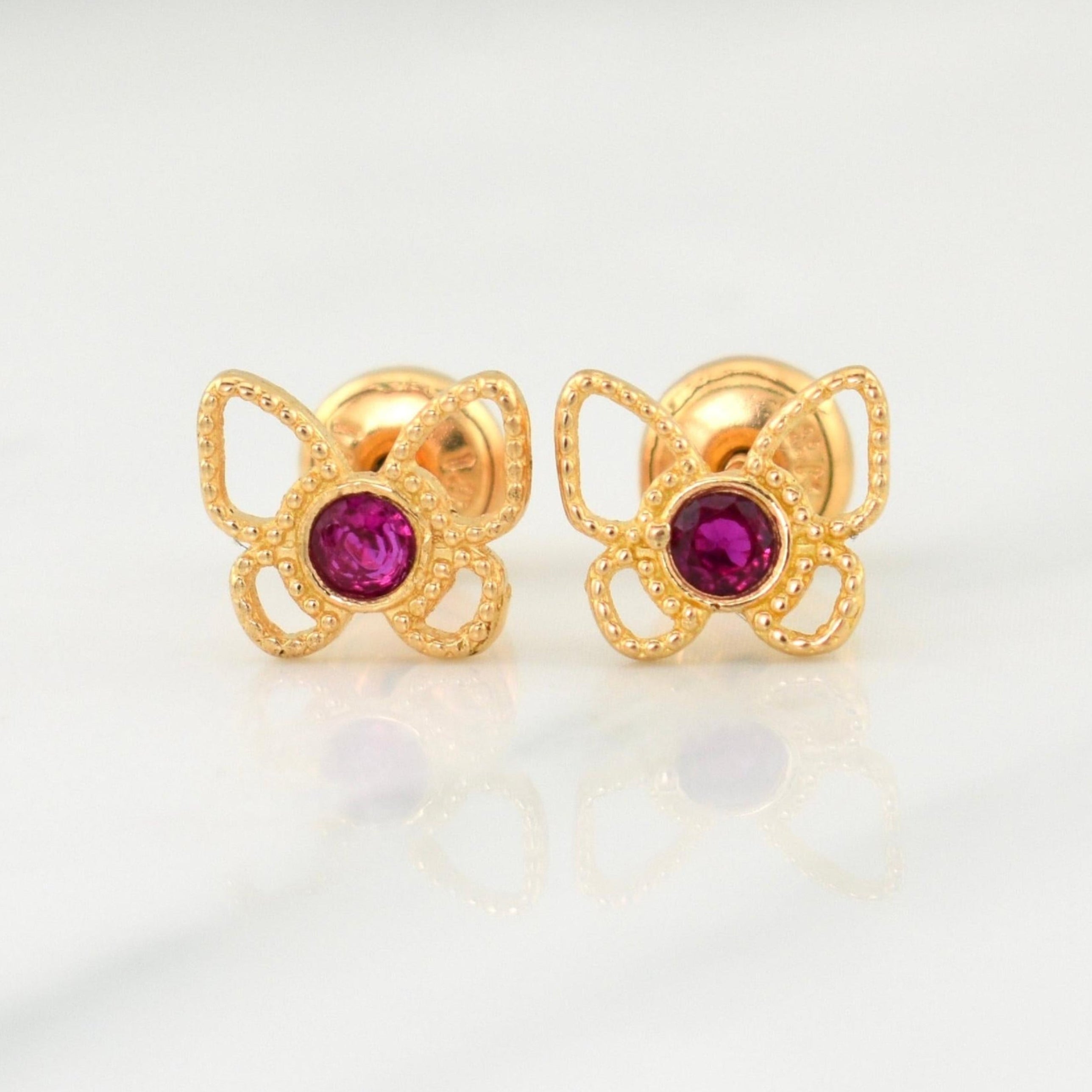 Topos Mariposa 1gr / 8.2mm Oro Amarillo 18K !