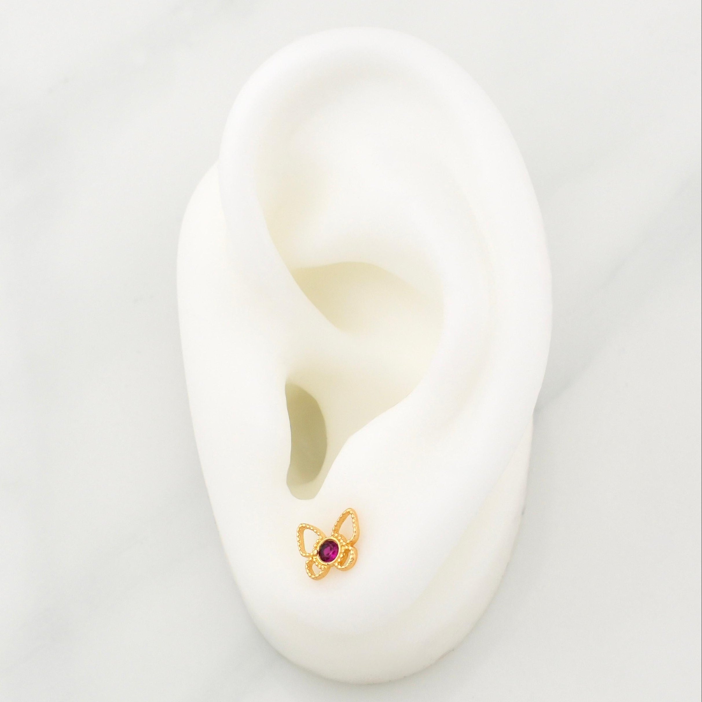 Topos Mariposa 1gr / 8.2mm Oro Amarillo 18K !