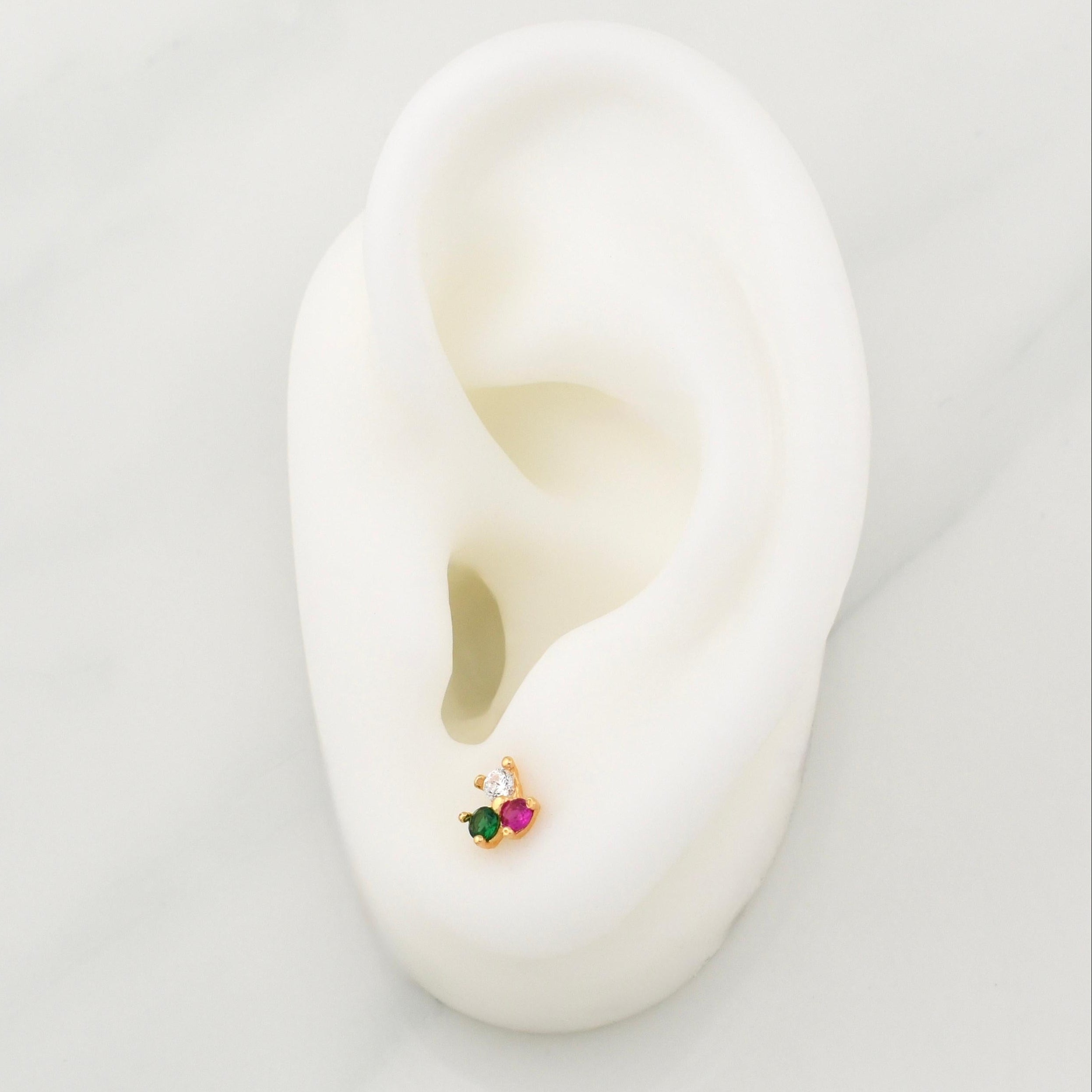 Topos Trio 0.9gr / 6.9mm Oro Amarillo 18K !