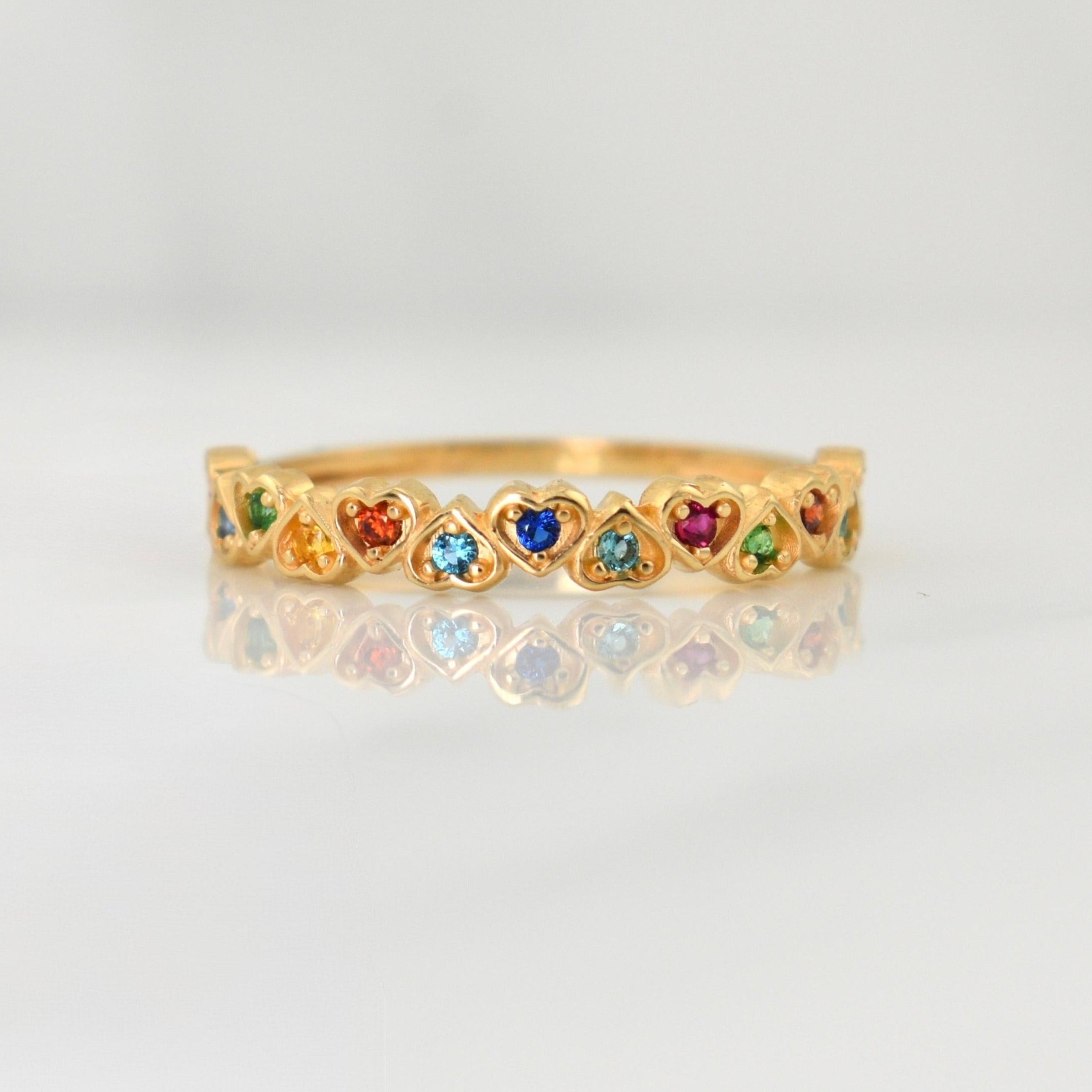 Anillo Churumbela Corazones 1.65gr / T6 1/4 / Oro Amarillo 18K !