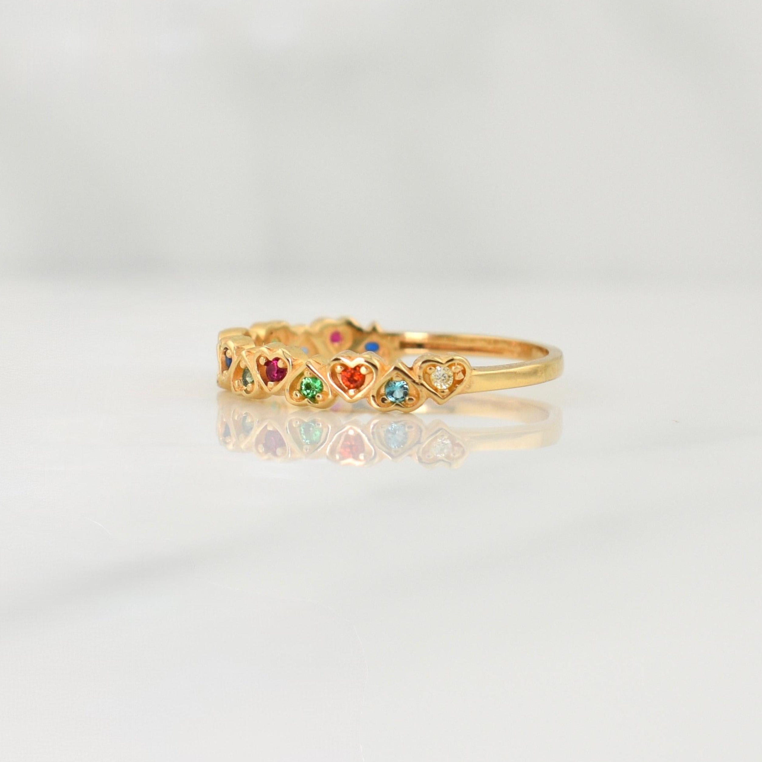Anillo Churumbela Corazones 1.65gr / T6 1/4 / Oro Amarillo 18K !