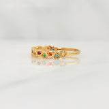 Anillo Churumbela Corazones 1.65gr / T6 1/4 / Oro Amarillo 18K !