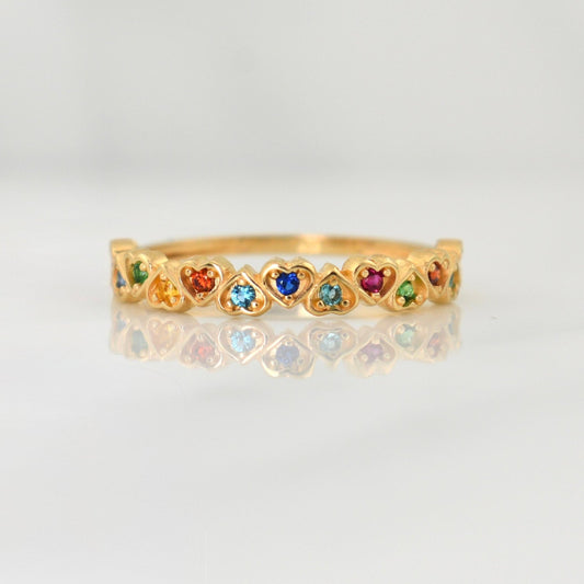 Churumbela Hearts Ring 1.65gr / T6 1/4 / Yellow Gold 18K !