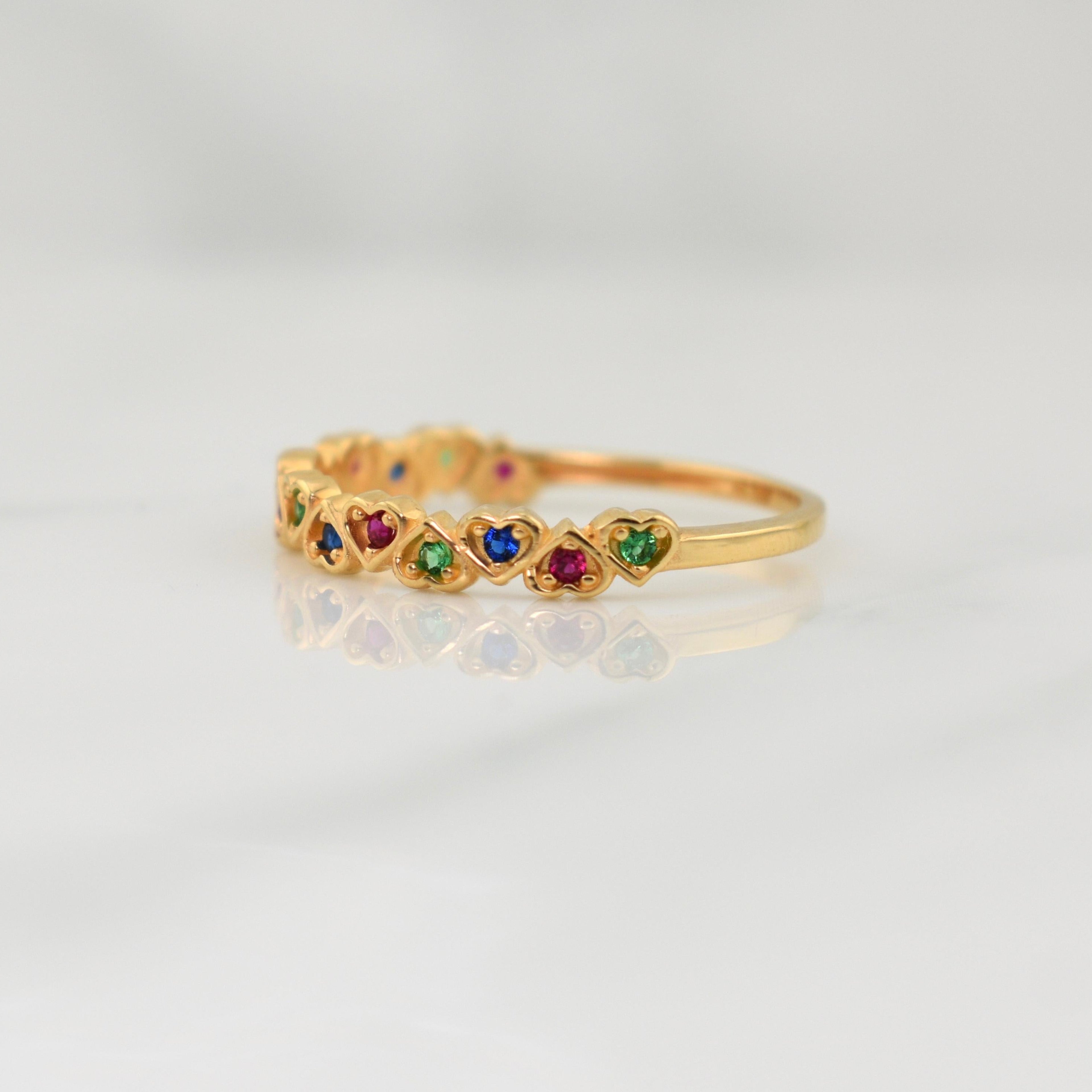 Anillo Churumbela Corazones 1.65gr / T6 1/2 / Oro Amarillo 18K !
