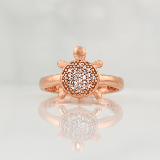 Turtle Ring 2.75gr / T5 1/4 / Rose Gold 18K !