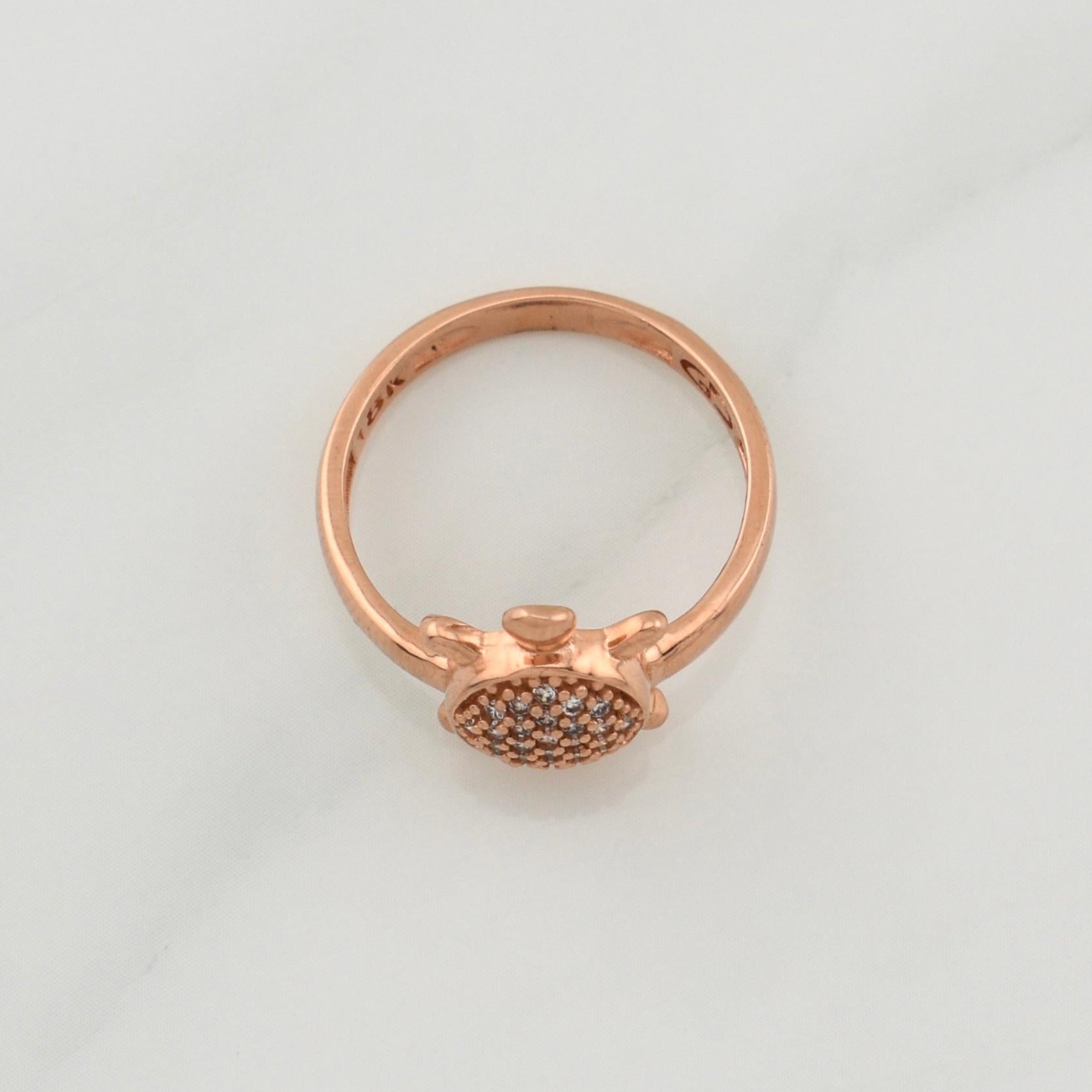 Anillo Tortuga 2.75gr / T5 1/4 / Oro Rosa 18K !