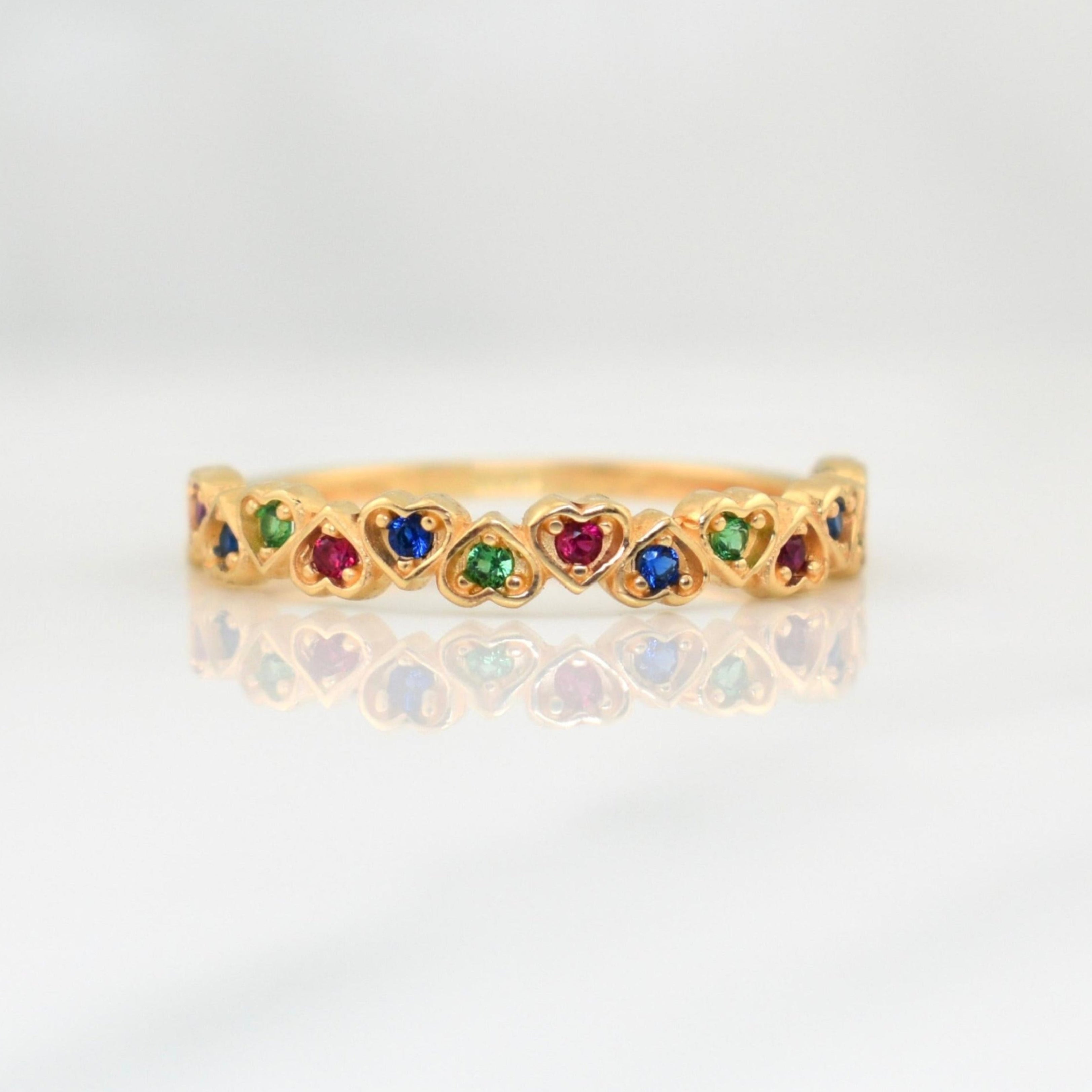 Anillo Churumbela Corazones 1.65gr / T6 1/2 / Oro Amarillo 18K !