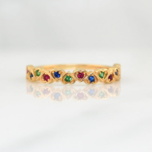 Churumbela Hearts Ring 1.65gr / T6 1/2 / Yellow Gold 18K !