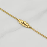 Pulso Bebé Roll On Placa Nube Pie 1.35gr / 5 3/4 in / 2.2mm Oro Amarillo 18K !