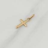 Dije Cruz Puntas Planas 0.4gr / 3/4 in / Oro Amarillo 18K !