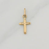 Dije Cruz Puntas Planas 0.4gr / 3/4 in / Oro Amarillo 18K !