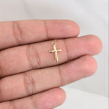 Dije Cruz Puntas Planas 0.4gr / 3/4 in / Oro Amarillo 18K !